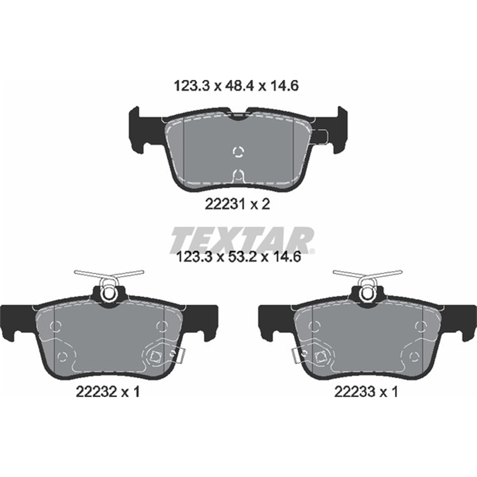 Textar Bremsscheiben + Beläge vorne + hinten | 92306703 + 2055601 + 92292403 + 2223103 Kompatibel mit Focus IV (hn),focus IV Stufenheck (hm),focus IV Turnier (hp)