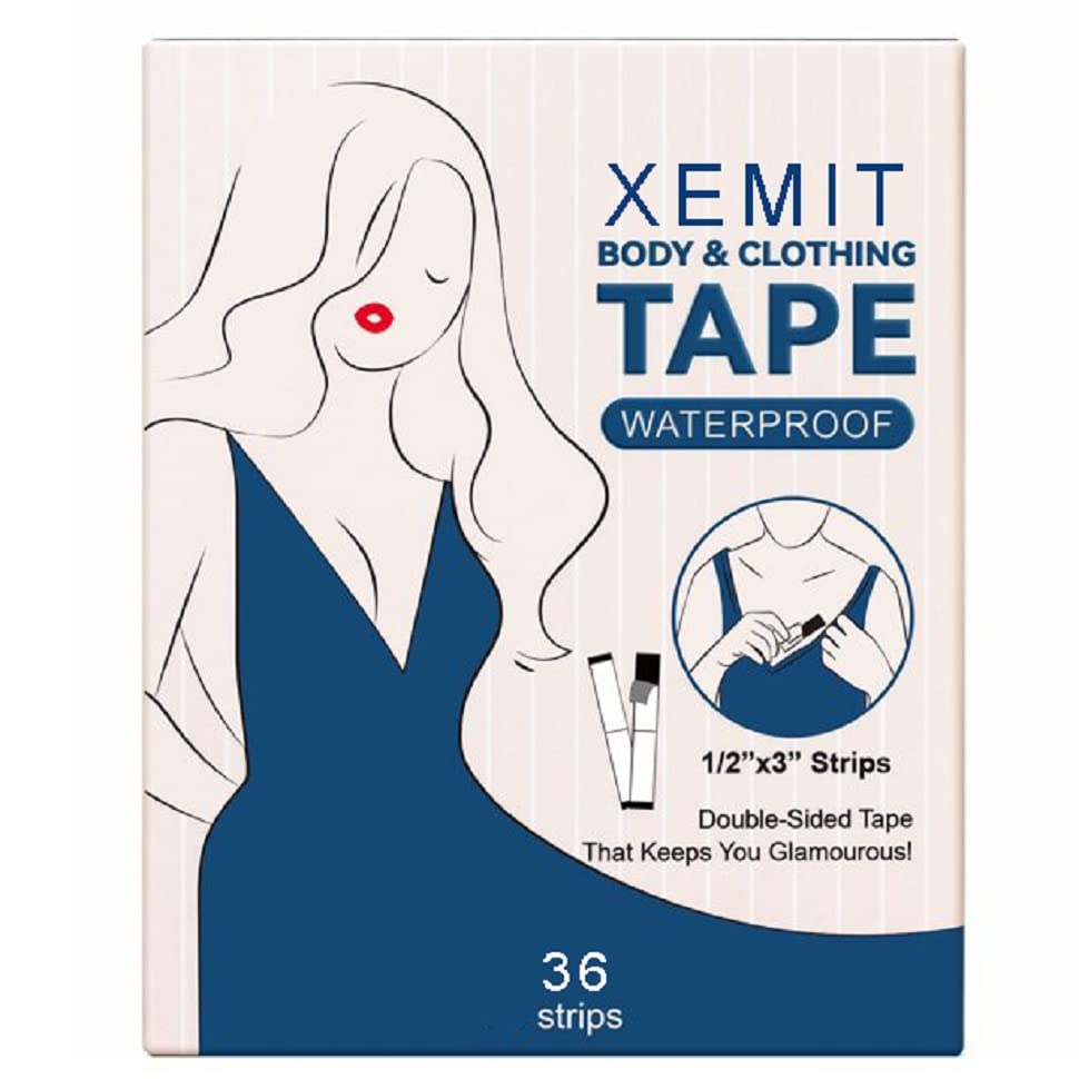 XEMIT 36Pcs Double Sided Bra Stickers Tape for Fashion | Clothing & Body, Strong and Clear Tape | All Skin Tones and Fabric, Waterproof & Sweatproof, Bra Tape Strips. (B0B5LFDWPW) Amazon Price History, Amazon Price Tracker