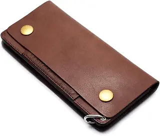 [レッドムーン] 財布 長財布 ウォレット 小判カン付き ロングウォレット ミッドライン MIDLINE TW02-MID DCB ドラムレザー ダークブラウン バイカーズウォレット メンズ 本革 ウォレット