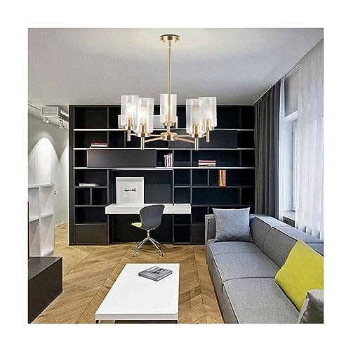 Suspension en or et verre haut de gamme pour grand plafond de salle à manger