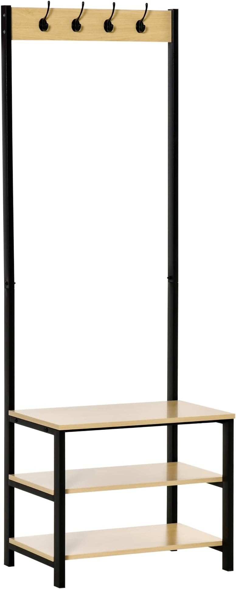 VASAGLE Perchero Zapatero, Perchero con Banco Recibidor, 3 en 1