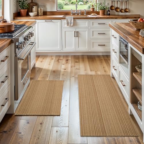MatEssenz Kitchen Rugs, Kitchen Mats for Floor, Machine Washable Mats 20'x30'+20'x48' Boho Style, Anti-Skid TPR Backing for Kitchen, Non-Slip, Durable, Easy Clean, Everyday Use