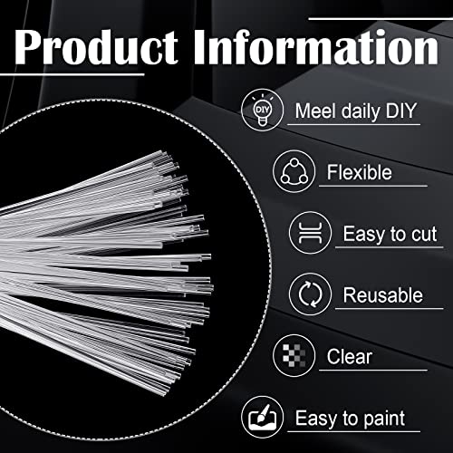 Image of Vicenpal 120 Pcs 10 Inch Clear Acrylic Rods 3 mm Plant Stakes Acrylic Dowel Rods Plant Support Stakes Round Strip Sticks for Party DIY Crafts Decorations Gardening