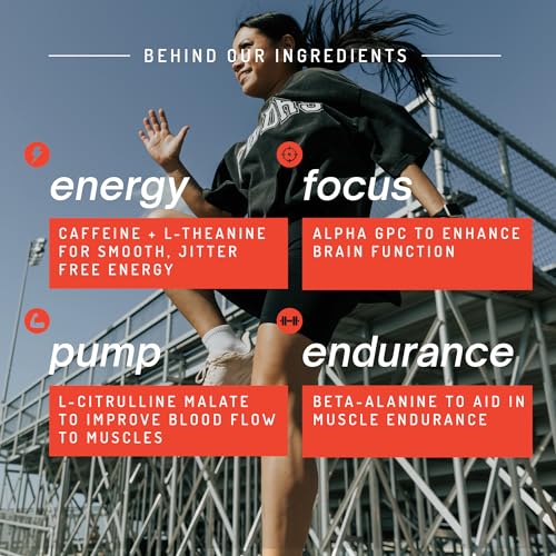 Image of Pre-Workout Powder, All Natural Pre Workout for Energy, Pump, Endurance & Strength, with Caffeine (Fruit Punch)