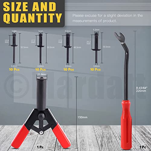 Mardatt 132Pcs 10 Sizes Nylon Blind Rivets Assortment Set including Plastic Rivet Gun and Fastener Removal Tool for Automotive and More - Image 2