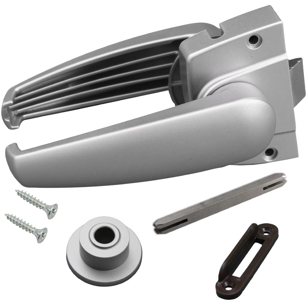 Picaporte completo, Manillas para Puertas de Baño, Caravana, Barco, Plateado