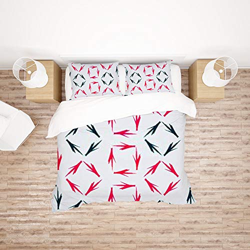Housse de couette King multicolore avec 2 taies d'oreiller en polyester