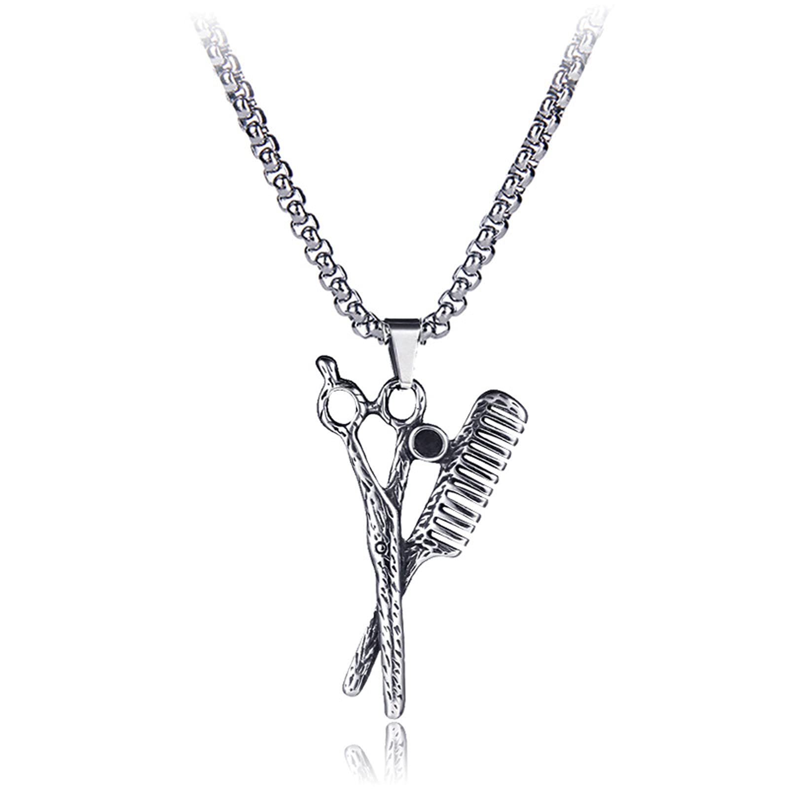 Colgante de tijeras y peine de barbero para regalo urbano