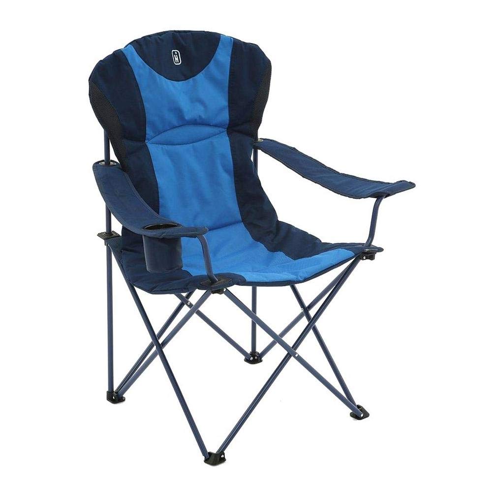 Hi-Gear Kentucky Classic Chair with Insulated Drinks Holder for Adults & Kids, Lightweight, Portable, Compact, Ideal for Camping, Festivals, Picnics, Beach & Outdoor Events, includes Carry Bag (Blue)
