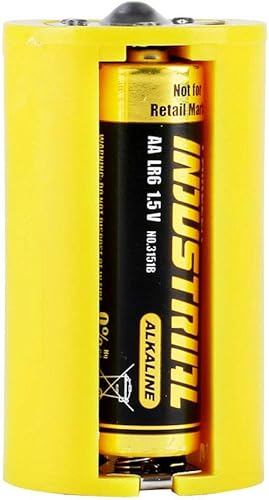 Miniatura 2 de Acxico 8 piezas AA a tamaño D adaptadores de batería convertidor cajas plástico paralelo amarillo