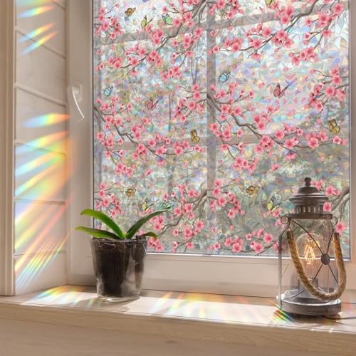 Vinilo decorativo de privacidad para ventana con flores Cherry Blossom miniatura 4