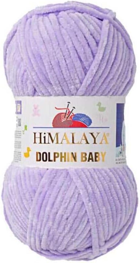Himalaya Dolphin Baby Yarn Each Skein 100gr 120m Super Bulky Yarn for Knitting&Crocheting Ideal for Cardigans Shawls Blankets Hats and Home Textiles (1, 80305 Lilac) — image 1