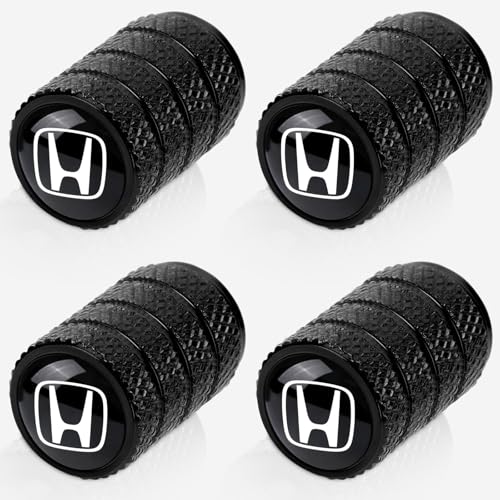 4pcs Tire Valve Stem Caps Compatible with Honda Series Stem Cap Universal Car Air Cover Car Accessories for Cars SUV Truck Motorcycles Black
