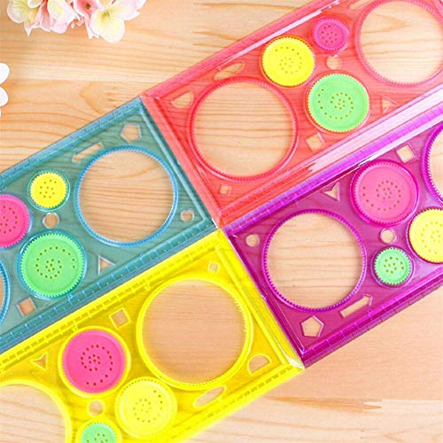 Image of Crackles Creative Gift Designer Spiral Spirograph Geometric Ruler Drafting Tools Art& Craft Sets School Stationery Return Gift for Children Kids Students Birthday Drawing Toys - Pack of 10