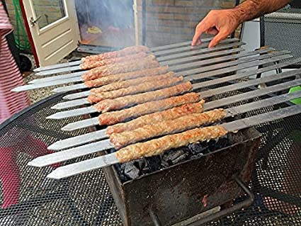 ZL Enterprises Stainless Steel Barbecue Chicken/Paneer Kebab Grilling Flat Skewers- 24" Inch -4 Pieces (B0BS17LFPC) Amazon Price History, Amazon Price Tracker