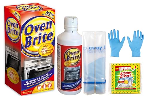 Oven Cleaner- Heavy Duty Oven Cleaning Kit - 500 ml Bottle Bags for Rack and Gloves Included - Complete Oven Cleaner Set with 1 Pack Power Cleaning Cloth
