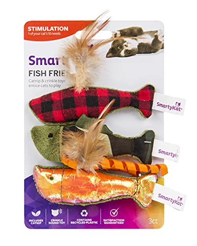 SmartyKat (3 Count Fish Friends Crinkle Catnip Cat Toys - Multi Color, 3 Count - Image 6