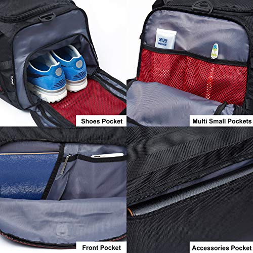 Alpen Swiss Cervino Duffel - Water Resistant Durable 1680D Carry On Travel Duffel Bag Gym Sports Bag with Shoes Compartment - 10.5 Gallons - 40 Liters - Black Exclusive