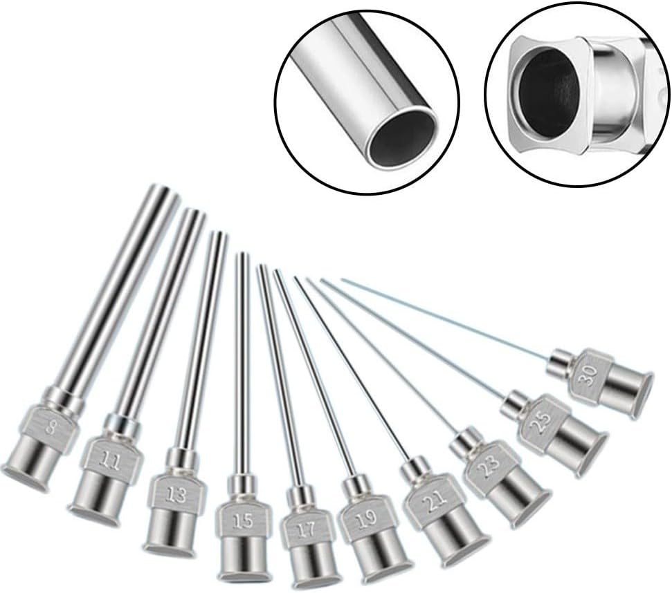 Dispensing Machine Needle, 25mm Stainless Steel, for Industrial Glue, 1 Inch, Designed for High Temperature Compatibility and Fluid Control (14G)