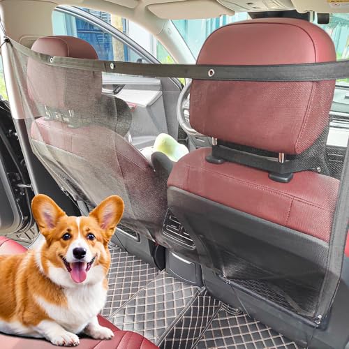 Hundegitter Auto, Hundegitter Auto Kofferraum 115*62 cm, Trenngitter Kofferraum Hund für Den Einsatz In Einer Vielzahl von Fahrzeugen Wie Suvs, Lastwagen und Limousinen, Hundenetz Auto für Rücksitz