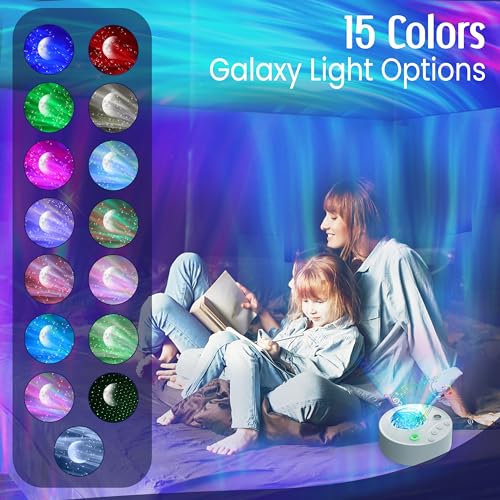 Northern Lights Aurora Sensory Light Star Projector Galaxy Projector with White Noise Machine, Bluetooth, Remote, Timer, Led Lights for Bedroom Decor Bedside Lamp Bedroom Accessories Women/Girls Gifts - Image 3