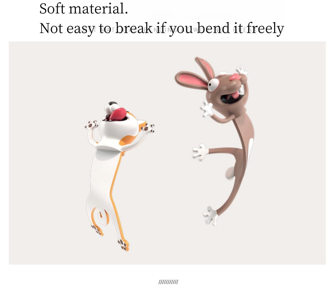 Marque-pages 3D amusants pour femmes et enfants - Animaux amusants - Augmente l'intérêt de la lecture - Fournitures de lecture pour étudiants, enseignants - Fournitures de lecture (tous)
