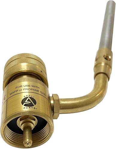 Miniatura 5 de Appli Parts APHT-1 - Antorcha de mano de un solo quemador para soldadura con mapa o propano punta giratoria en plomería Electricidad Refrigeración