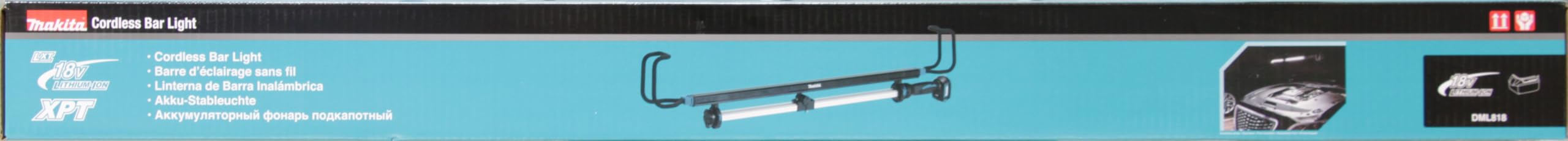 Makita DML818 LED-Akku-Stableuchte 14,4V-18V (ohne Akku & Ladegerät), max. 1700 Lumen, 3 Beleuchtungsmodi, teleskopier- und klappbar