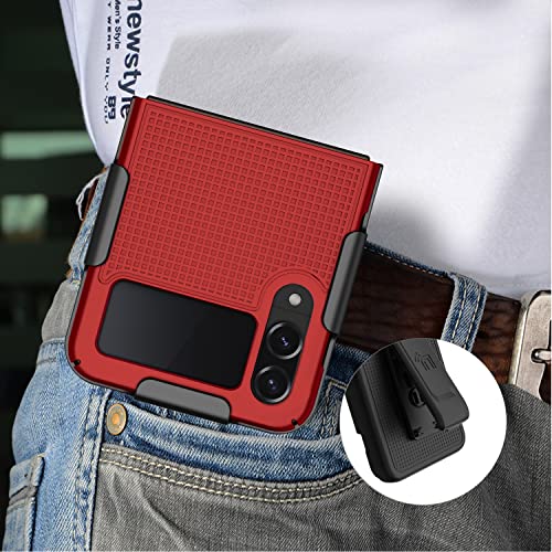 Holster Combo for Samsung Galaxy Z Flip 4 Phone Case with Belt Clip - Red - image 6
