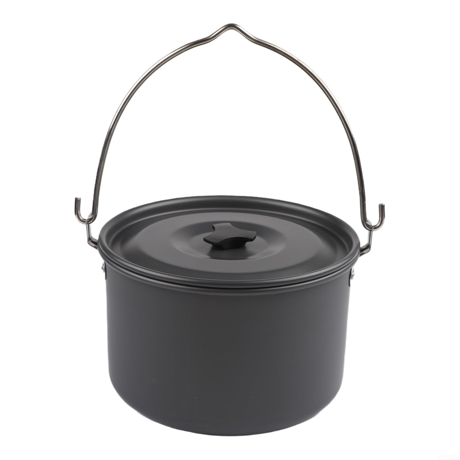 Pentola in Alluminio 4L Leggera Antiaderente per Campeggio(Black lid)