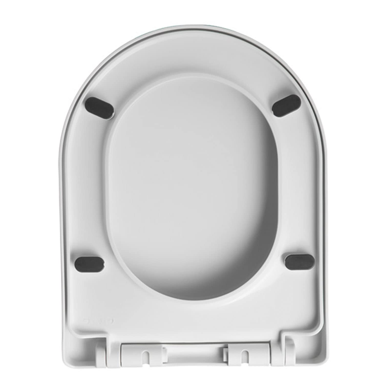 Siège de toilette allongé plastique robuste blanc à frein de chute pour sanitaires publics