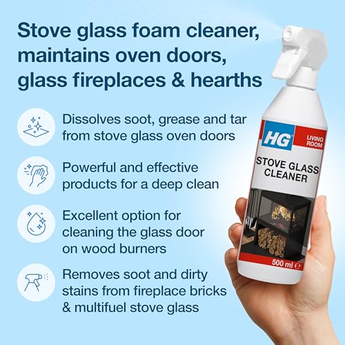 HG Stove Glass Cleaner Spray – Effective Fireplace, Oven & Hearth Cleaner for Soot, Tar & Grease – 500ml - Image 2
