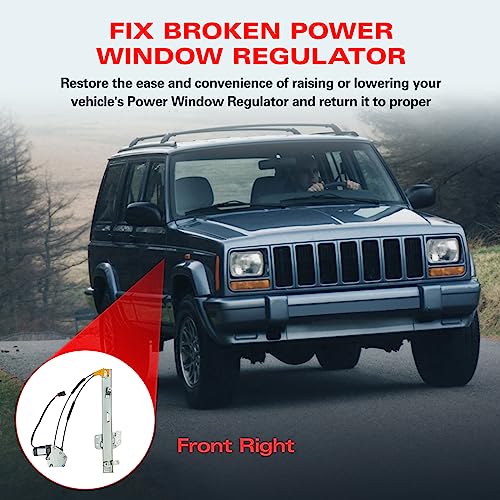 Image of BDFHYK 741-769 Power Window Regulator with Motor Front Right Passenger Side for Jeep Cherokee 1997 1998 1999 2000 2001 97 98 99 00 01| 55154958AI, 55155012AI