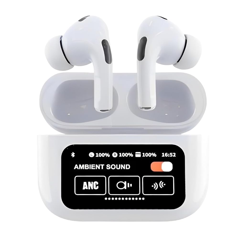 AirBuds 2 ANC Touch Screen Display Earbuds | HD Touch Display | 50 Hrs Playtime | AI-ENC Quad Mics | Find My Earphones | USB-C Charging Case| Bluetooth 5.4 | Effortless Setup for IOS AND ANDROID