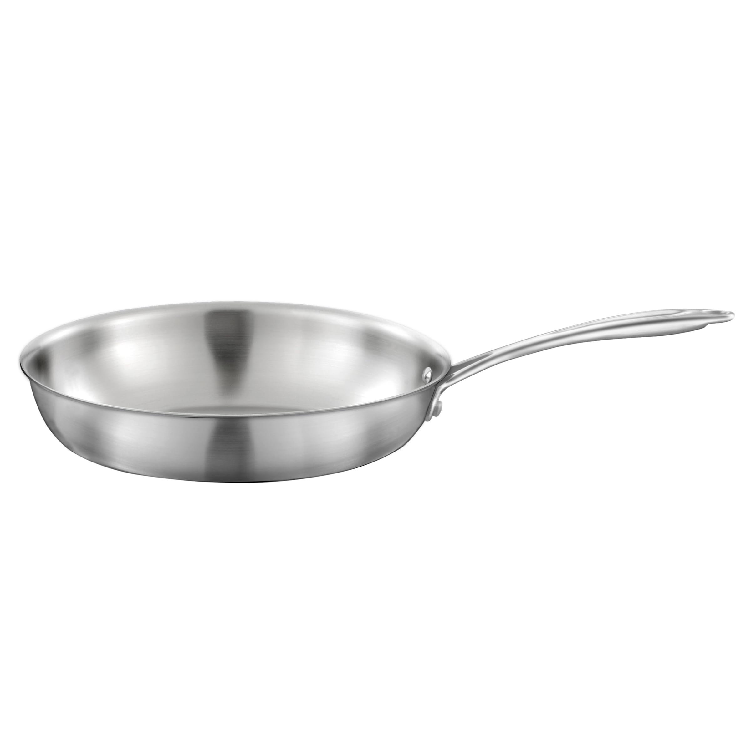 Cuisinox - Gourmet - Poêle 24 cm inox - Triply - Compatible tous feux dont induction - Acier Inoxydable 18/​1 - Finition Satinée - Poignée fixe - Sans PFAS, PTFE, PFOA - Made in France