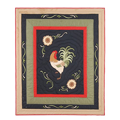 C&F Home Harvest Rooster Quilted French Country Theme Accent Throw