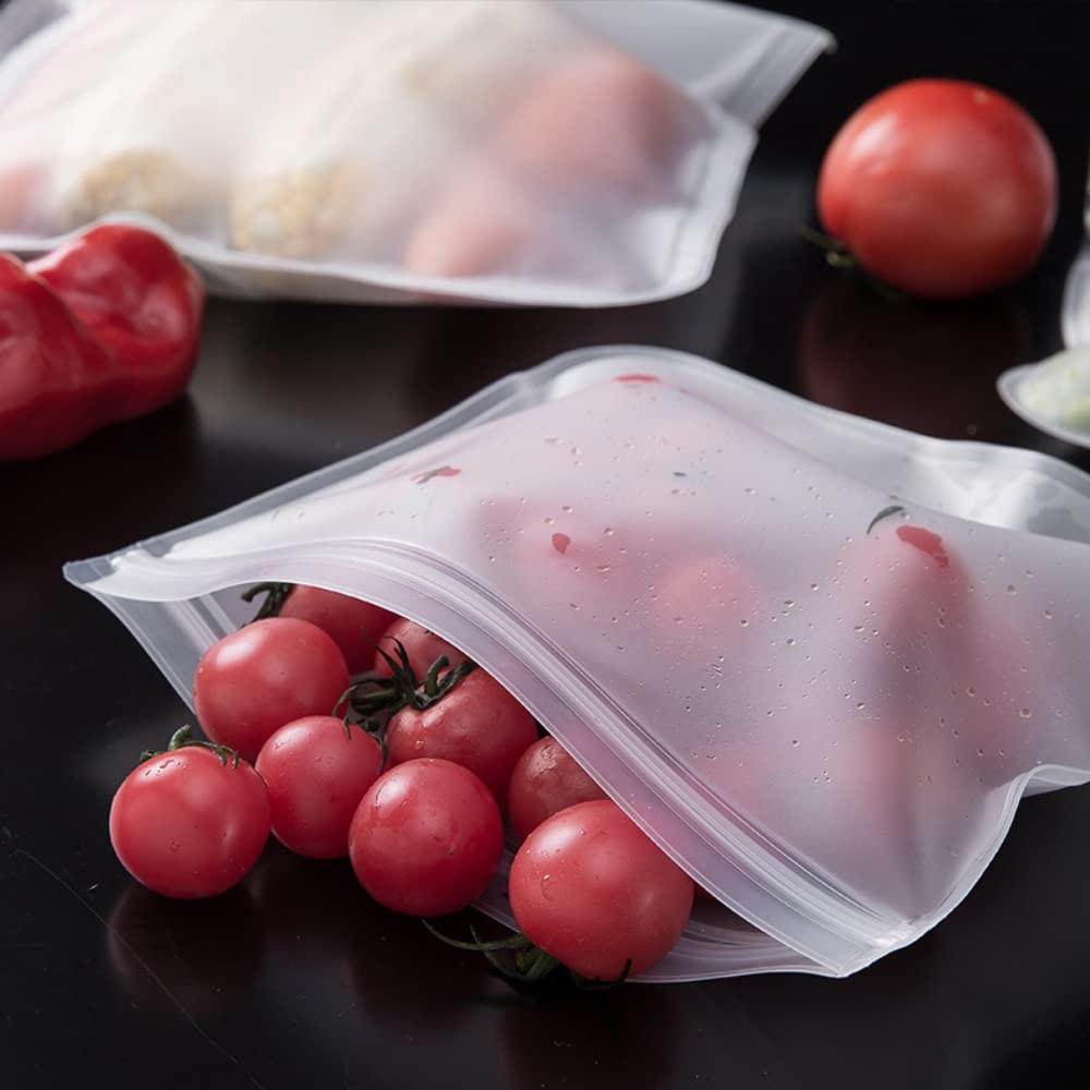Juego de bolsas de almacenamiento de alimentos reutilizables – bolsas de frutas de sándwich líquido, sellado hermético para congelador, ideal para conservar, a prueba de fugas, para viajes de