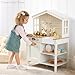 Best Choice Products Pretend Play Wooden Farmhouse Kitchen Set for Kids w/Toy Storage, Clicking Knobs, Windows, 5 Accessories Included - Sage