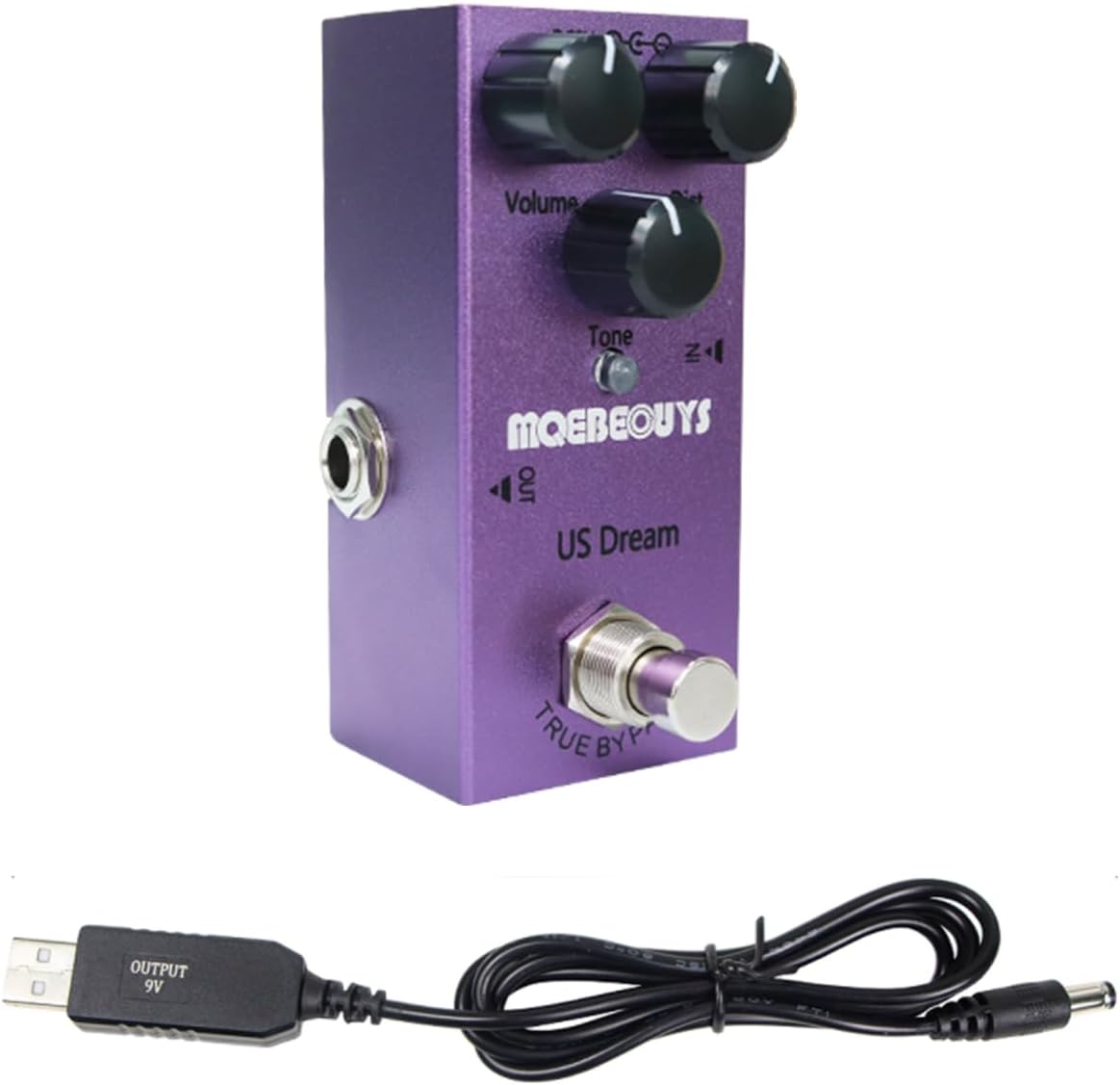 Electric Guitar Effects Pedal Mini Single Type DC 9V True Bypass Equipped with USB5V to 9V boost cable (US Dream)