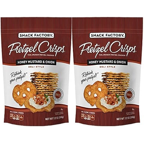 Snack Factory Pretzel Crisps, Honey Mustard and Onion, 7.2 Ounce (2 pack) Cover