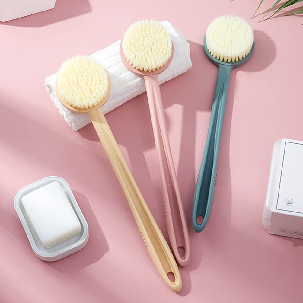 Cepillo de baño de 3 uds, Cepillo de Limpieza Corporal con Mango Largo, Cepillo de Piel Seca y húmeda para Celulitis y cepillos exfoliantes para baño y Cuerpo