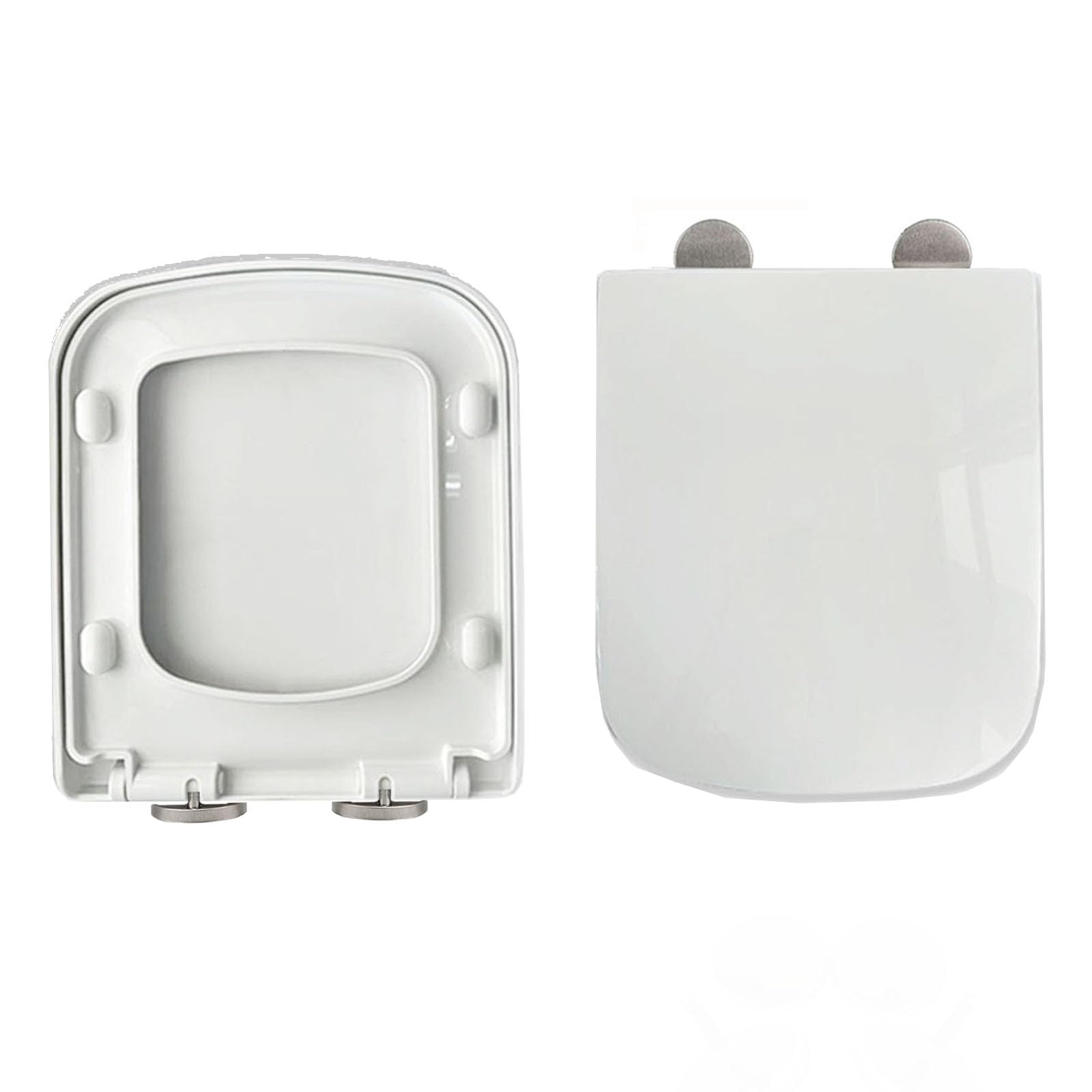 HAFEISI Family toilet seat,Soft Close Square Toilet Sea, Quick Release Easy Clean White Loo Seat with 360° Adjustable Hinges, PP Material, Top Fixing Standard Size Toilet Seat(360 * 420mm)