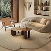 Modern Multi-Seat Table and Chair Sets, Mid Century Curved Sofa, Warm Living Room Furniture Sets, Upholstery Couch with Wooden Frame 1.7mA