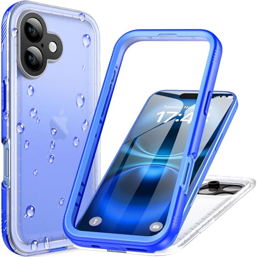 Cozycase for iPhone 16 Plus Case Waterproof - 360 Heavy Duty with Screen/Camera Protector Shockproof IP68 Underwater Dustproof Water Dust Shock Proof Full Body/Front and Back Case Black/Fros