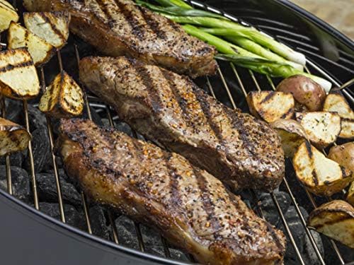 Weber Original Kettle Charcoal Grill Barbecue, 47cm | E-4710 BBQ Grill with Lid Cover, Thermometer, Stand & Wheels | Freestanding Outdoor Oven & Cooker with Porcelain-Enamelled Bowl - Black (13101004)