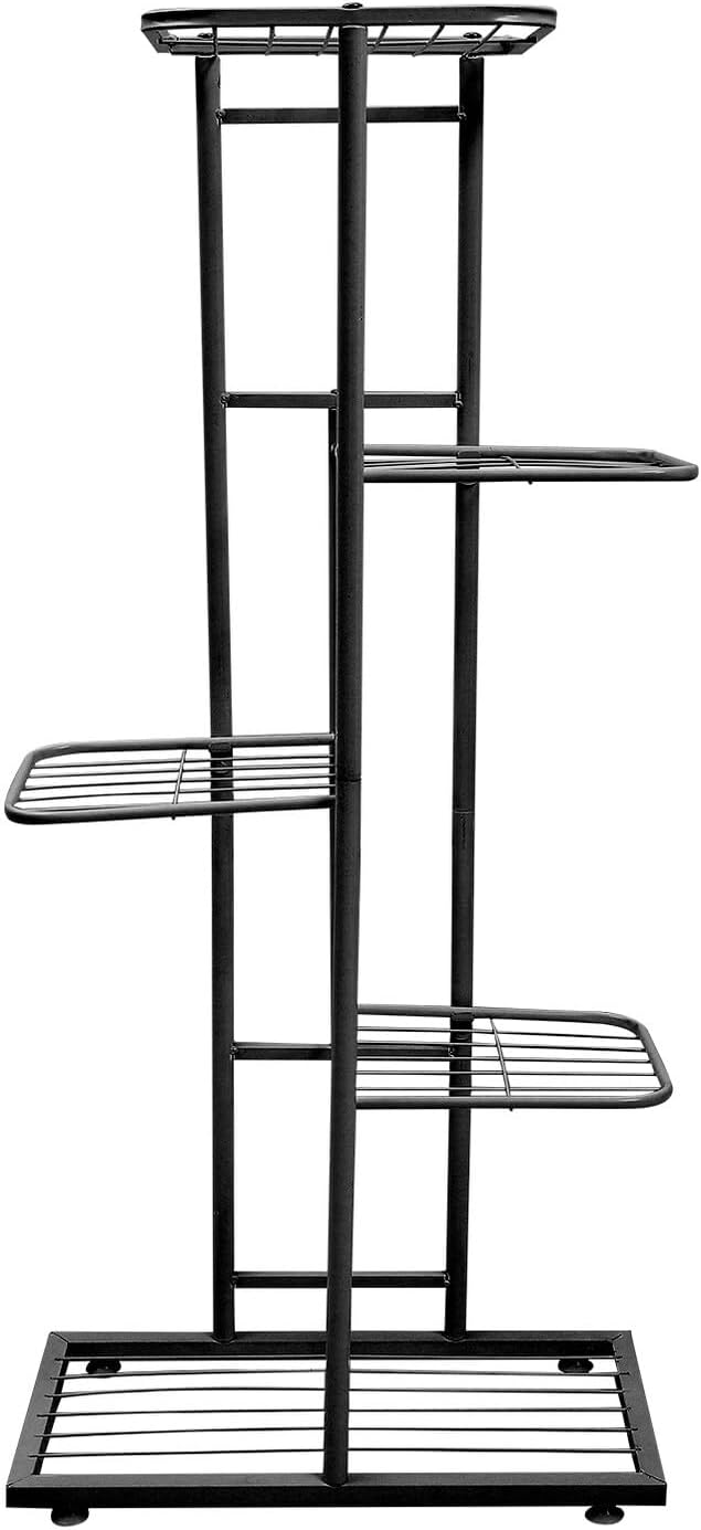 VICASKY Multi-layer Iron Gardening Rack Floor Flowerpot Shelf with Anti-skid Mats Indoor Balcony Plant Stand for Potted Succulents and Bonsai Display