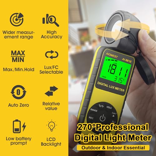 Illuminance meter light précis pour éviter le manque de lumière
