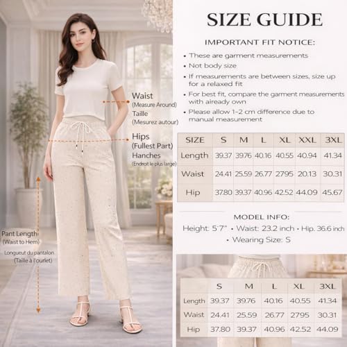 Pantalon d'été à enfiler fluide pour silhouette élancée et confort