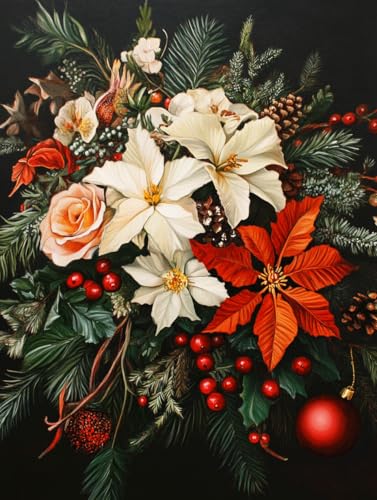 MIRONS 5D peinture diamant bouquet de fleurs kit complet strass rond toile 40x50cm