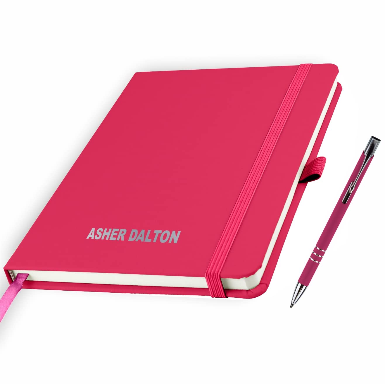 That's My Pencil Personalised A5 Notebooks/Note Pad- Printed with Name with a matching pens (Pink) — image 1